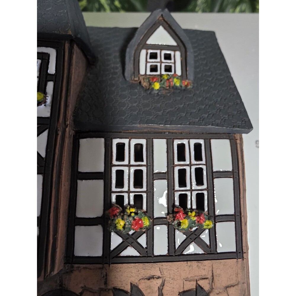 RARE Vintage G&R ArtClayPottery HOUSE TeaLight CandleHolder HandMade GERMANY EuC - Picture 10 of 12